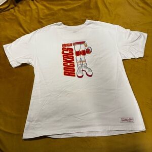 MITCHELL & NESS NBA Tall Legs Houston Rockets T-Shirt Mens Size 2XL White